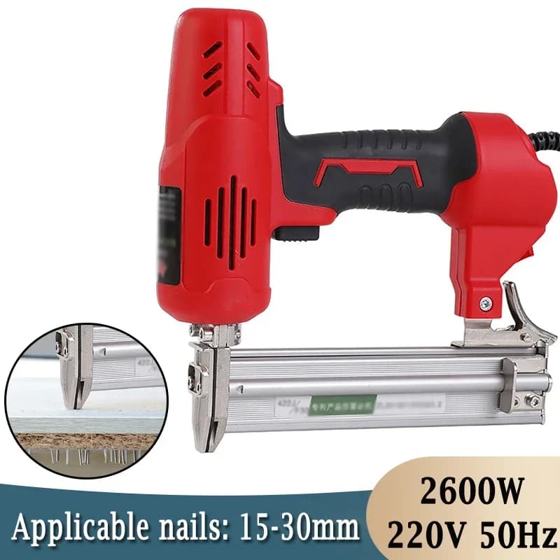 2600W pistola sparachiodi elettrica mobili fai da te struttura in legno cucitrice strumento elettrico chiodi carpenteria costruzione lavorazione del legno strumenti per unghie