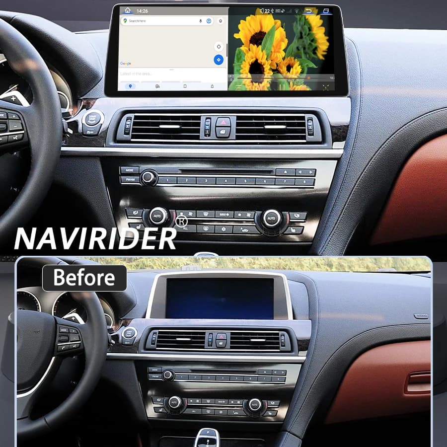 12.8inch 4G Carplay BT Navirider AHD QLED Screen For BMW 6series F13 2011-2012 Android14 Car Multimedia Video Player head uint