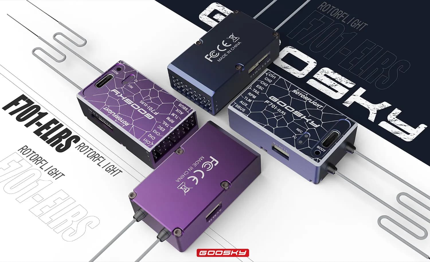 Controllore di volo per elicottero RC Goosky F701-ELRS ExpressLRS ROTORFLIGHT