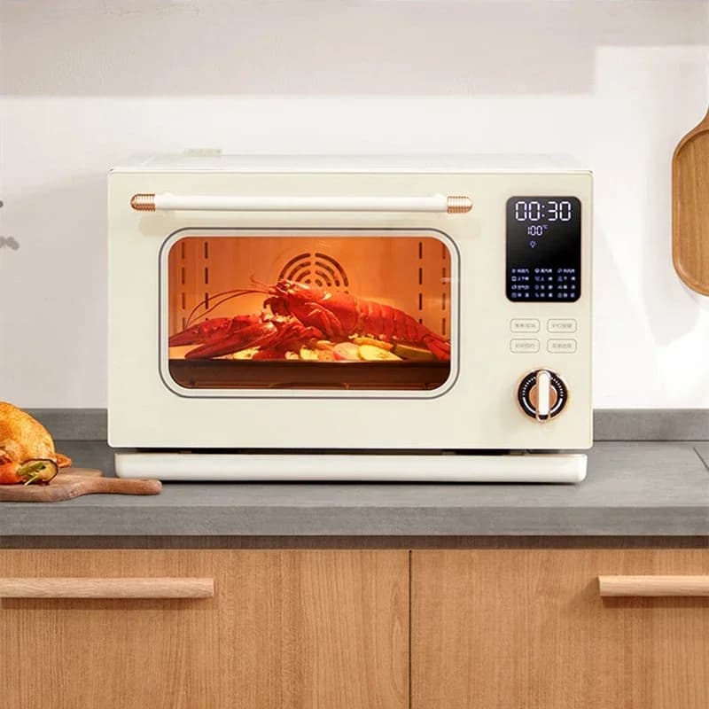 Electric Oven And Steamer Household Tabletop Oven 28 Liters Air Fryer Oven And Steamer Ceramic Non Stick Liner 220V K9cheap And