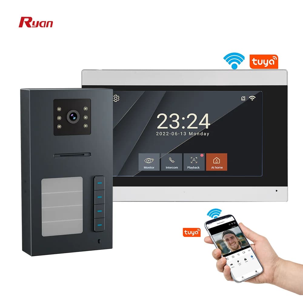 Videocitofono Tuya Videocitofono HD 1080P Campanello wireless WIFI impermeabile Campanello citofono per casa intelligente esterno