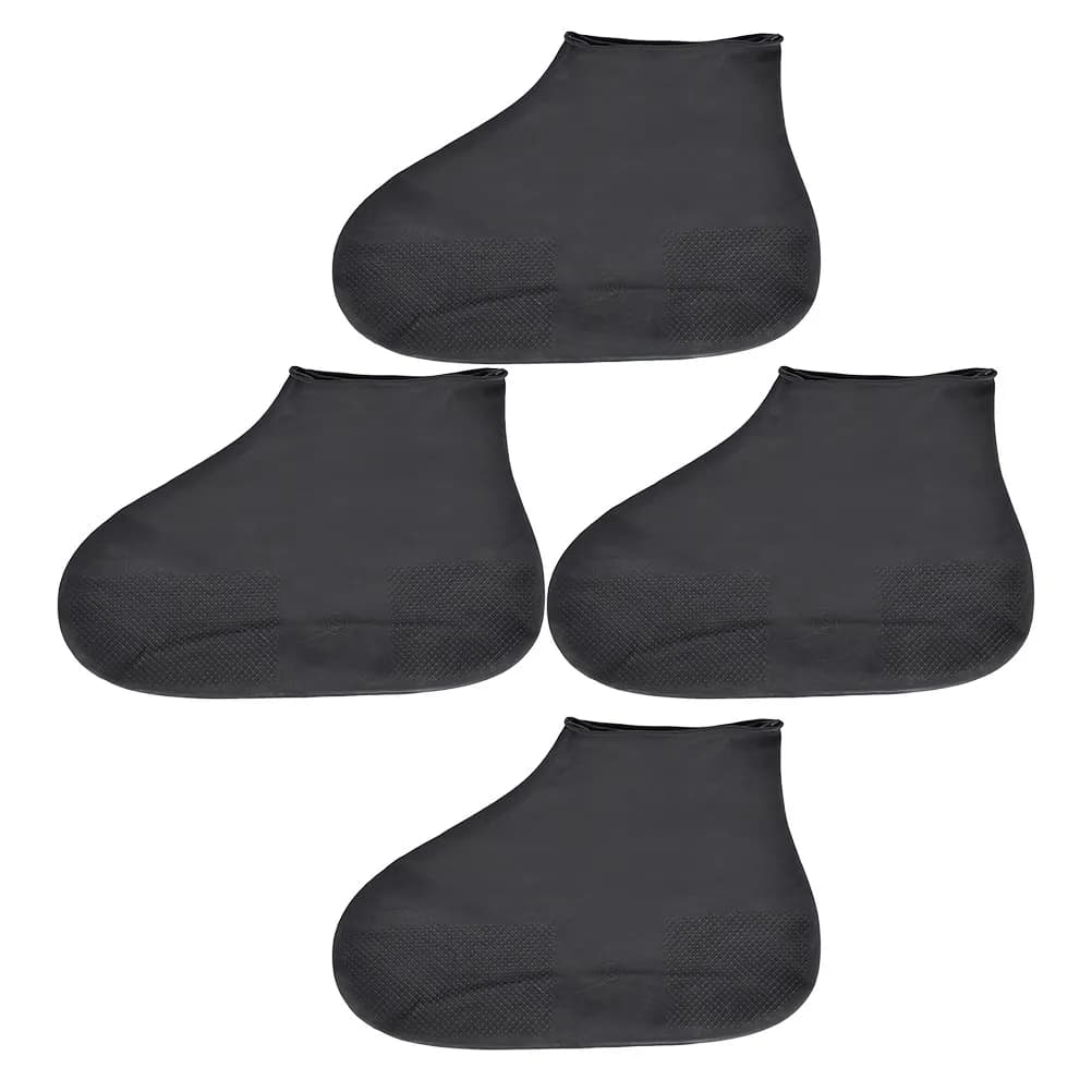 2Pairs Shoe Covers for Rain Overshoe Booties Latex Sneaker Covers Waterproof Rainproof Shoe Protectors for Wet Weather