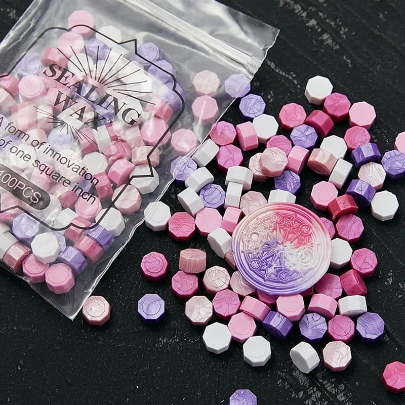 100Pcs Mixedcolor Wax Seal Beads Stamp Sealing Wax Kit Scrapbooking Wedding Invitation Envelop Card Sealing DIY Craft Supplies