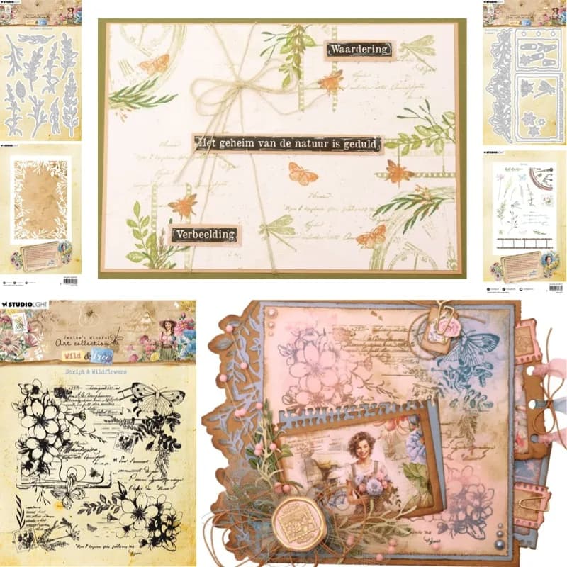 Stencils, stamps and stencils with different leaves arranged differently for scrapbook and diaries decorations, and embossing patterns