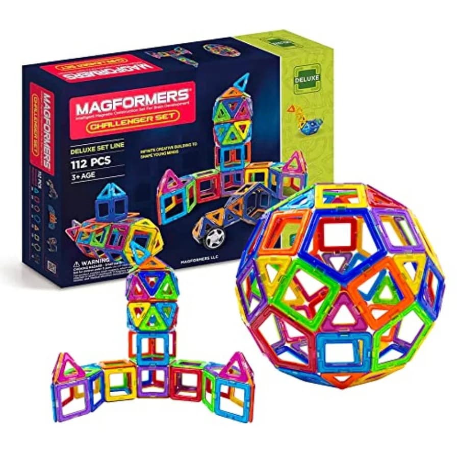 Set di giocattoli educativi STEM per bambini: mattoncini magnetici nei colori primari in plastica ABS che migliorano la risoluzione dei problemi e