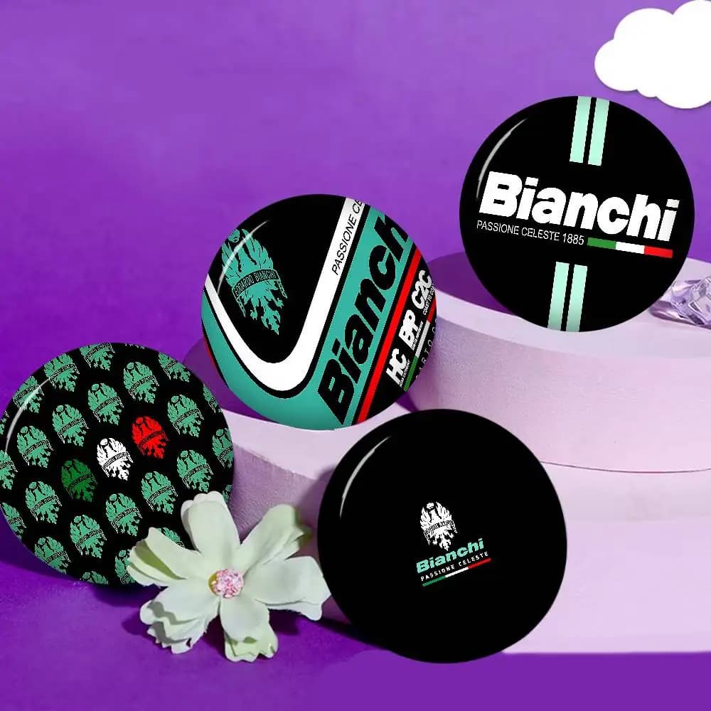 B-Bianchi Bike Anime Button Pin Handmade Brooch For Clothes Cartoon Badge Backpack Decoration Jewelry Accessories