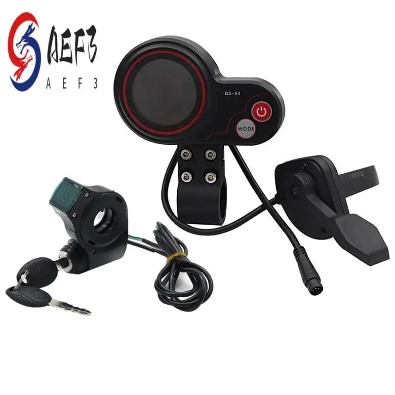 AEF3-QS-S4 36V-60V Kit display LCD acceleratore a pollice + chiave di blocco accensione cavo lungo per Zero 8 9 10 8X 10X scooter elettrico 6PIN parte