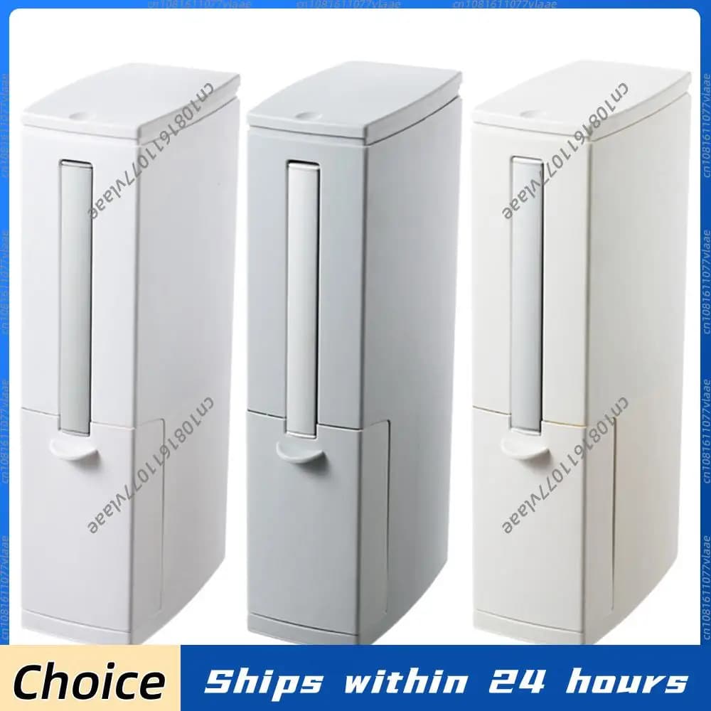 Integrated Toilet Wastebasket Large Capacity Toilet Brush and Waste Bin Set One-Key Opening Multifunction Bathrom Accessories