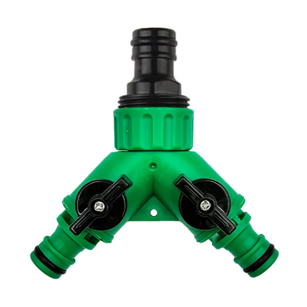 Connettori per tubi dell'acqua da giardino a 2 vie Adattatore per tubi Valvola divisoria per tubi a forma di Y Valvola in plastica a tre vie con interruttore