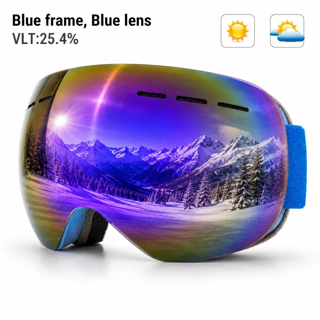 High-Definition Frameless Ski Goggles, Double-Layer Anti-Fog Lenses, UV Protection Eyewear for Outdoor Skiing & Mountaineering