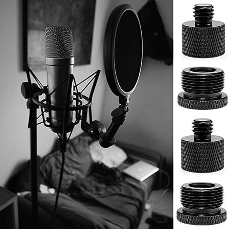 8 microphone adapters from 3/8 to 5/8, metal microphone adapter for microphone support with camera screw