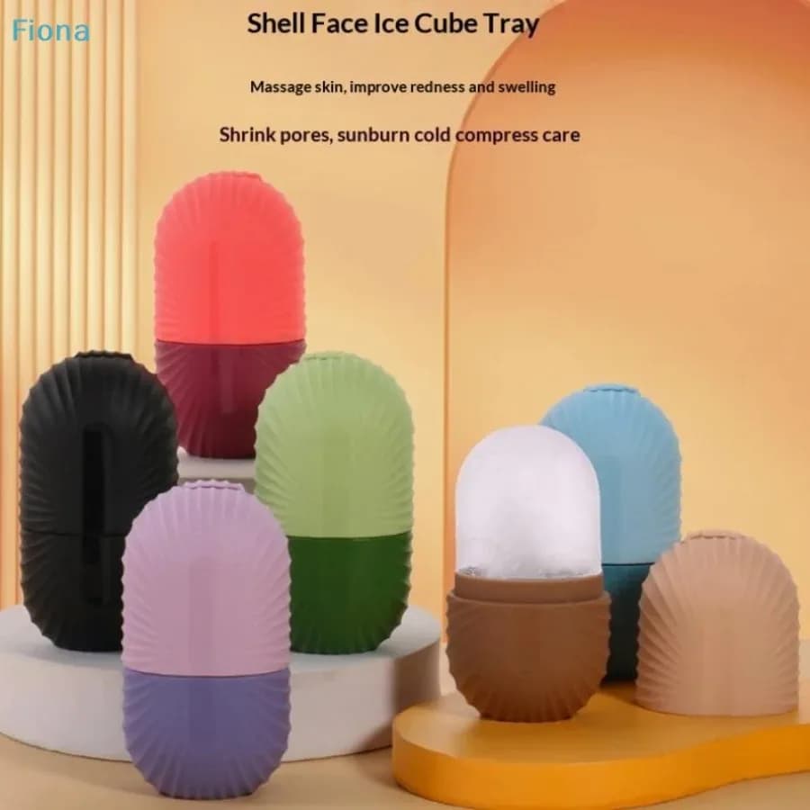 ✔ Shell shape silicone face roll, reusable tray for ice cubes for facial massage and skin care