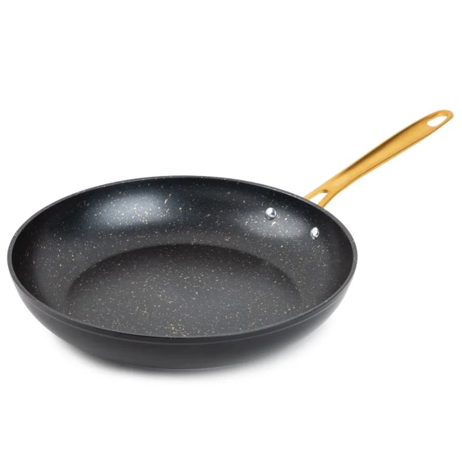 Thyme and Table 12 Inch Fry Pan Non-Stick Black Gold Signature Collection
