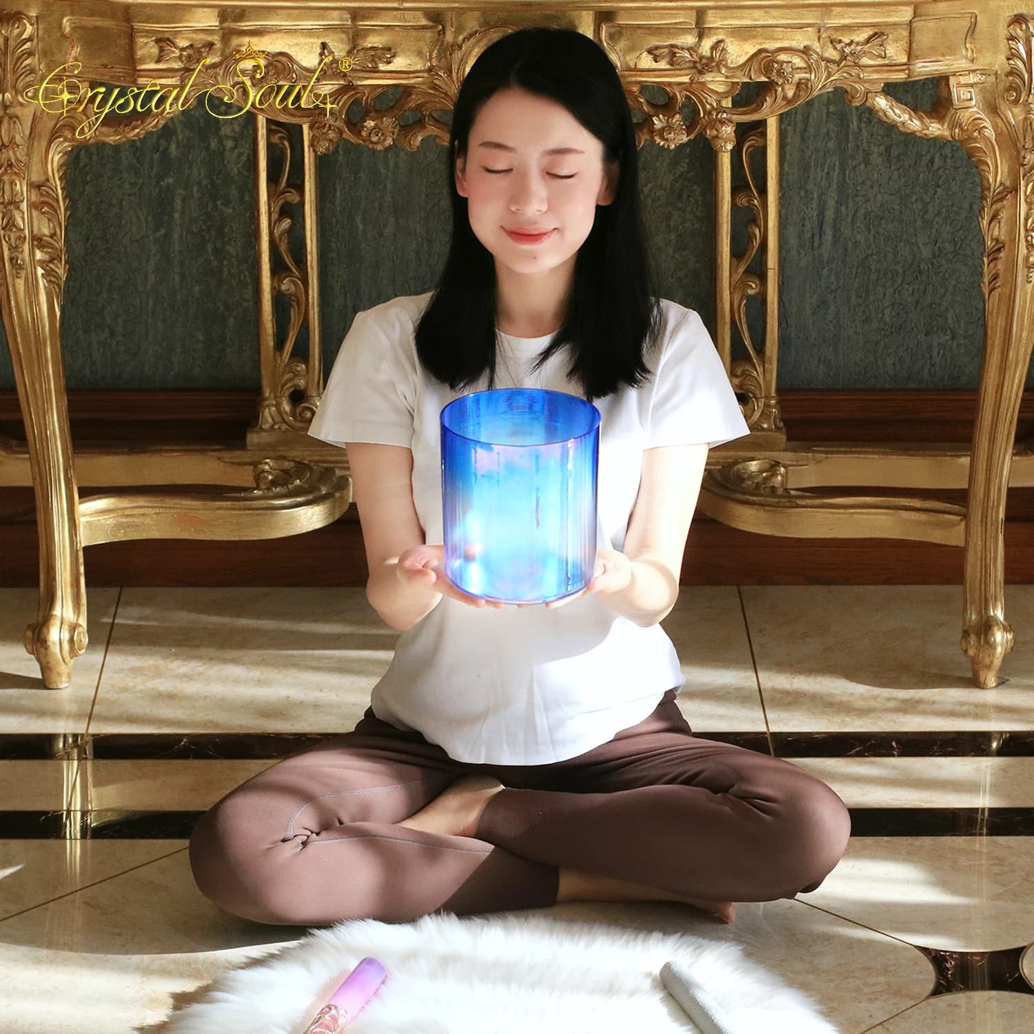 Crystal Soul Seven Chakra Sound Energy Crystal Singing Bowl 99.99%quartz Singing Bowl
