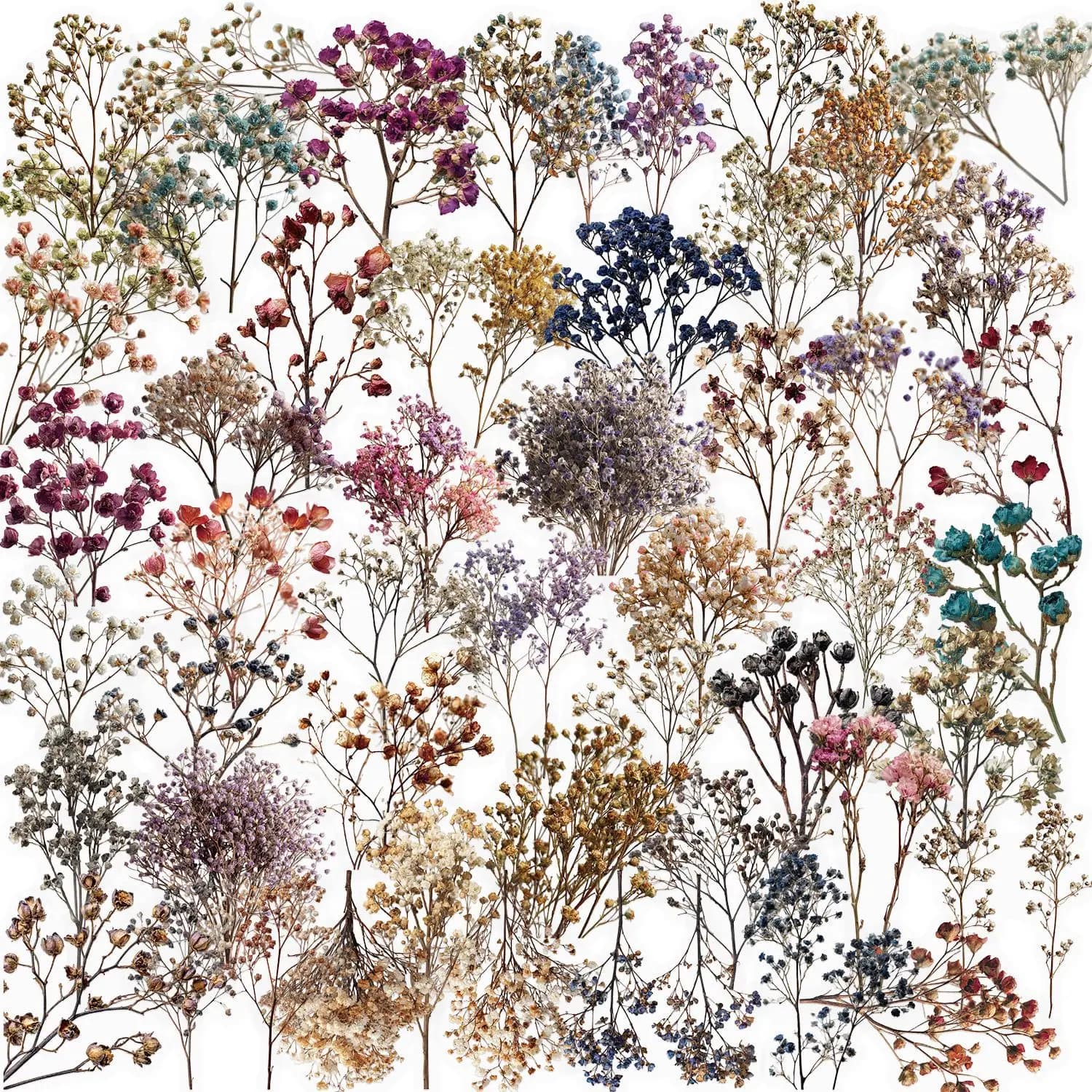 50/100 Pezzi Adesivi Retrò con Fiori e Cielo Stellato, Trasparenti in PET, Impermeabili, per Decorazione Fai-da-Te di Telefoni e Valigie