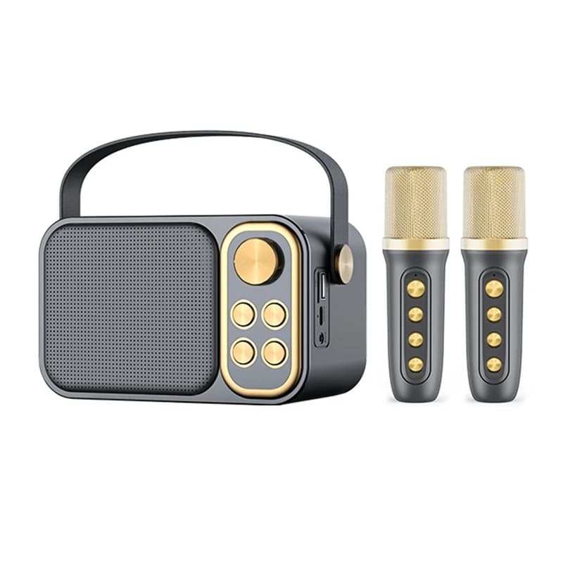 Macchina per karaoke portatile con luci LED RGB Microfoni wireless Effetti vocali surround stereo HIFI per feste-A86Z