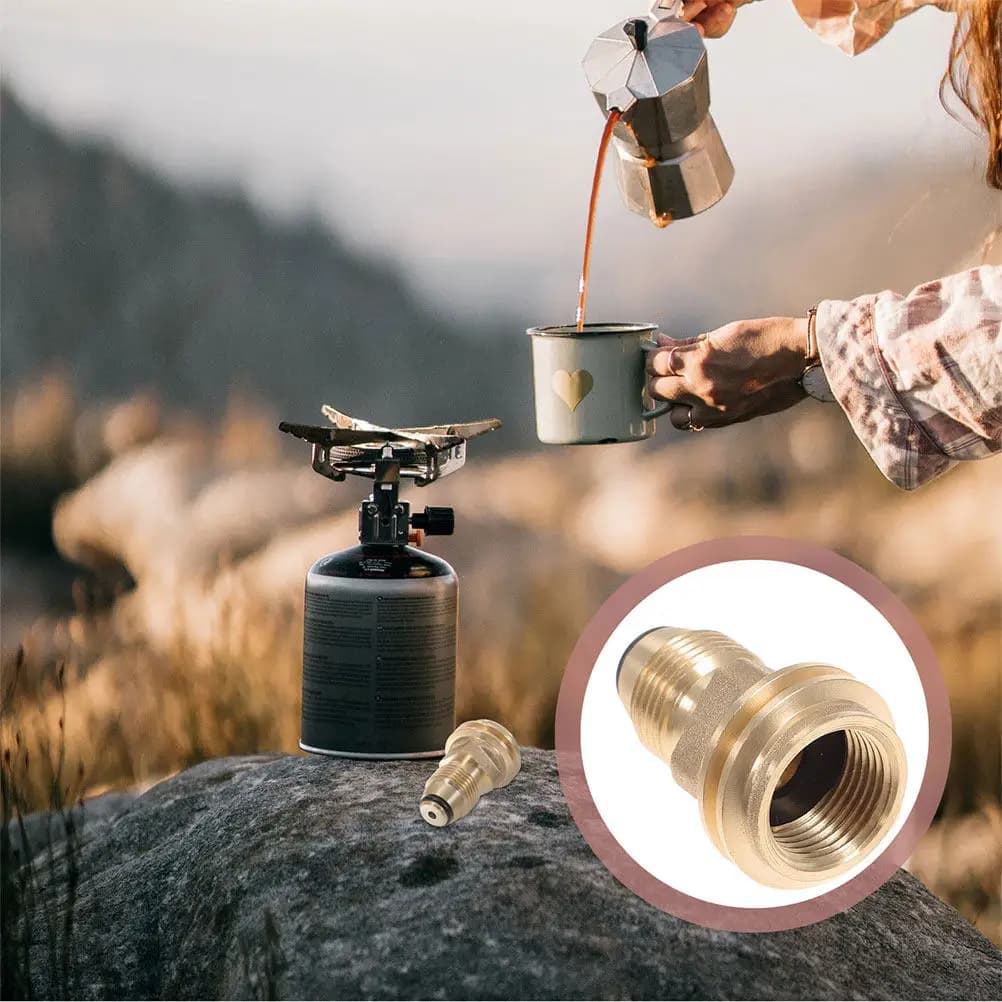 2Pcs Gas Propane Connector Propane Tank Adapter Copper Rubber Material Quick Connect Fitting Camping Grill Hose Adapter