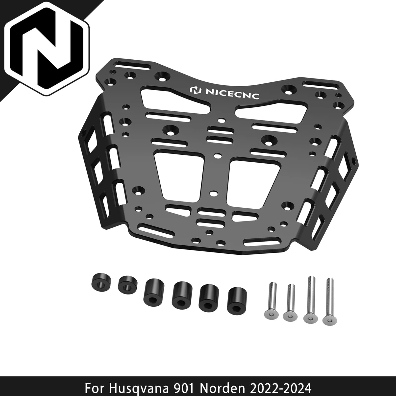 NICECNC Portapacchi Posteriore per Moto Husqvarna 901 Norden 2022-2024, Compatibile con Husqvarna 901 Norden 2024 e Husqvarna 901 Norden 2023