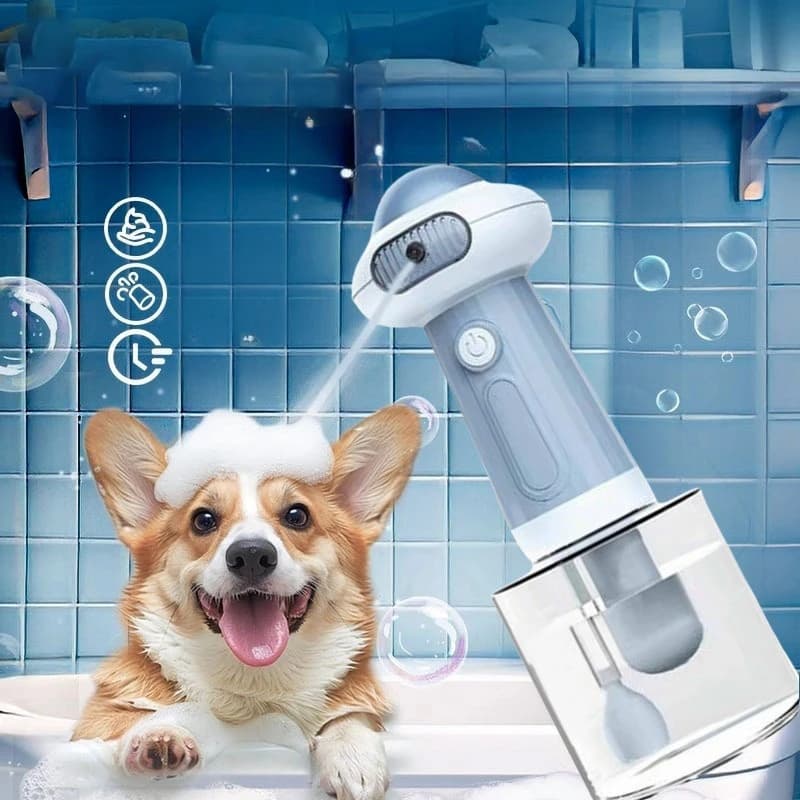Dispenser Elettrico di Schiuma per Bagno Animali Domestici, Spruzzatore di Sapone per Cani e Gatti