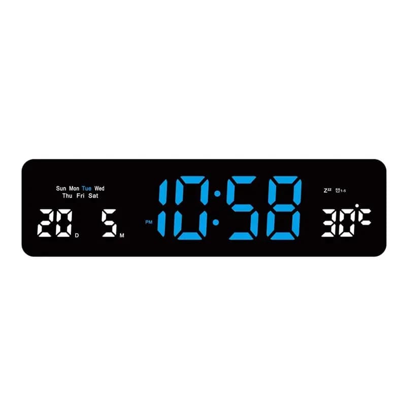 Orologio Elettronico LED Intelligente LLCS, Alimentato USB, con Temperatura, Settimana, Dimmer, Orologio da Tavolo 12/24H, Sveglia LED Elettronica da Parete