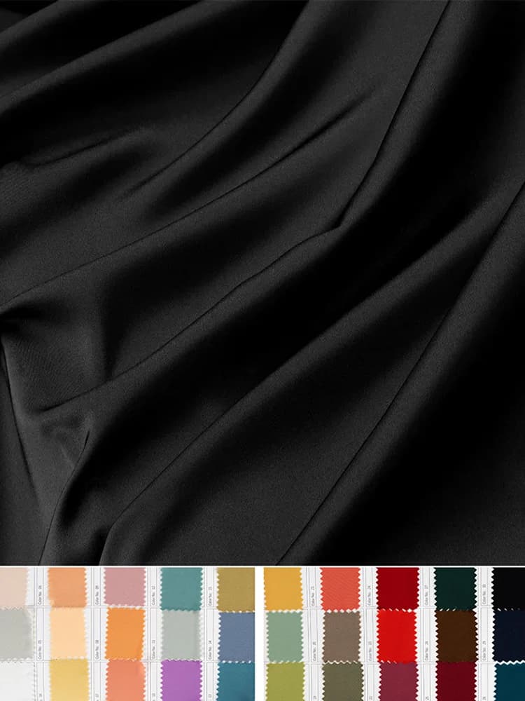 Matte Satin Fabric Solid Color Silky Smooth Drape Lightweight Breathable Cloth for Dress Evening Gown DIY Sewing by Half Meter