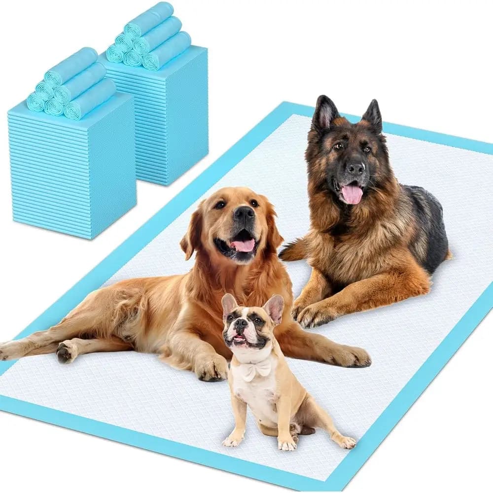 Tappetini Assorbenti Extra Large 32x40, Confezione da 100, Super Assorbenti e ad Asciugatura Rapida per Cani, Gatti e Conigli