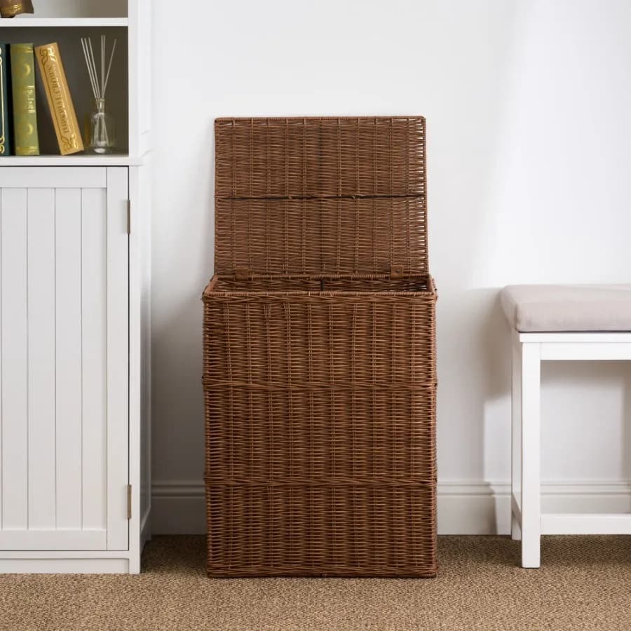 23.8 Gal Laundry Hamper Wicker Laundry Basket 90L Clothes Hamper with Removable Liner Bags Rattan Laundry Basket for Clothes To