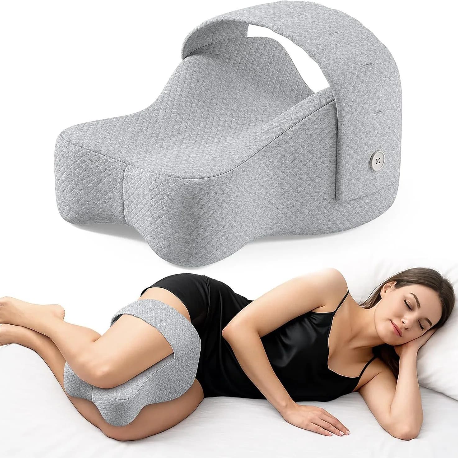 Cuscino per ginocchia per dormelisti laterali, cuscini per le gambe per sciatica, ginocchia, fianchi, articolazioni tra le gambe, sollievo dal dolore alla schiena durante il lato del sonno della colonna vertebrale