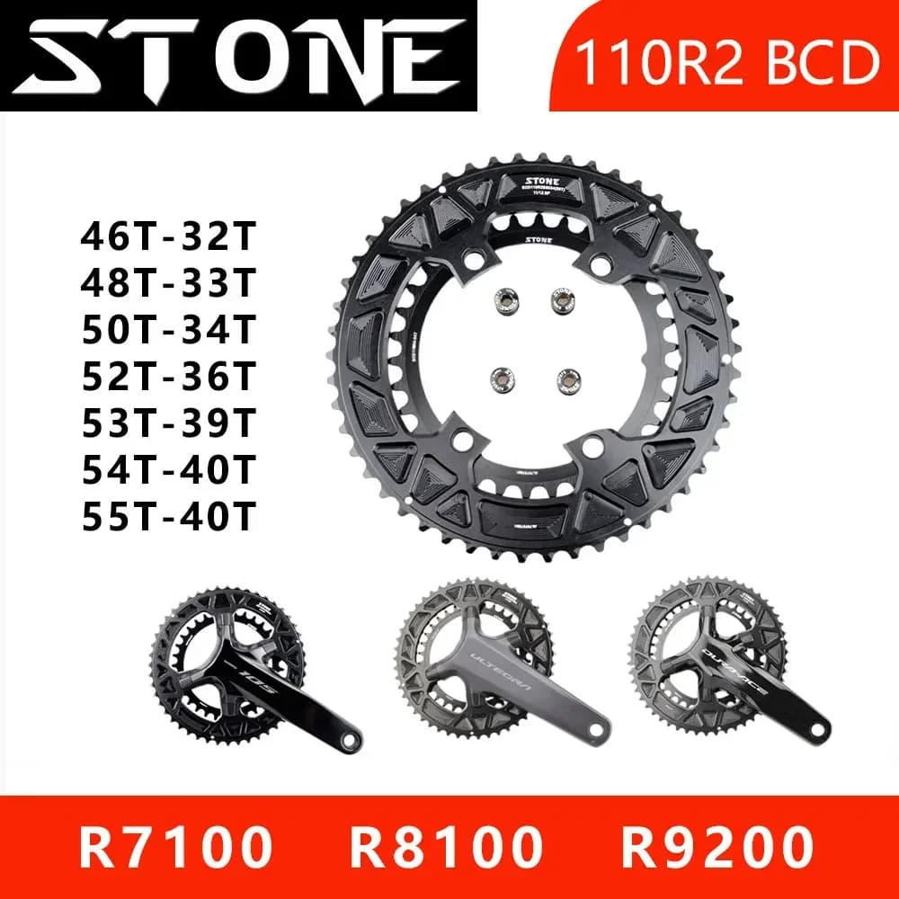Pietra 110bcd Doppia Corona per 105 R7100 UT R8100 DA R9200 Bici Da Strada Rotonda 52 36T 53 39T 54 40T 50 34 48 33 46-32T 2X