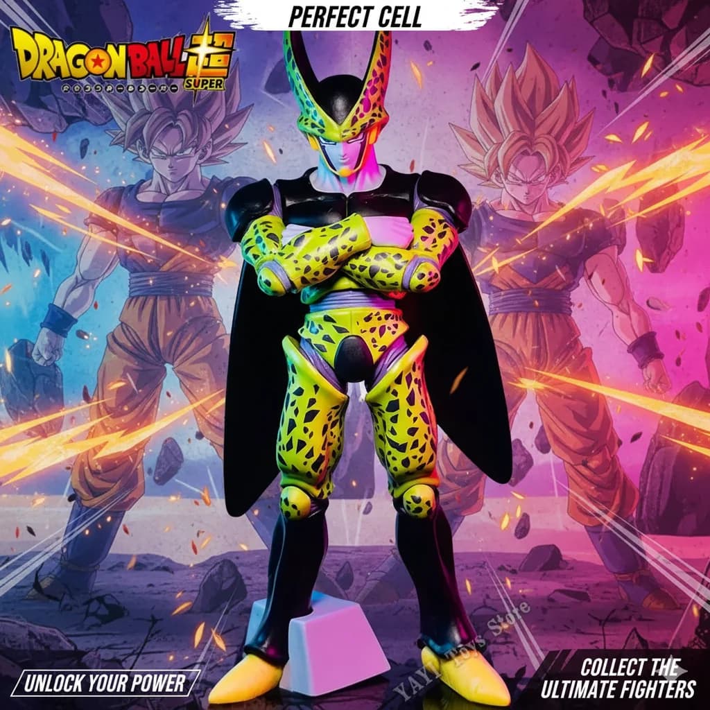 Action Figure di Cell Perfetto da 30cm di Dragon Ball Z | Modellino da Collezione in PVC | Regalo Anime per i Fan di DBZ