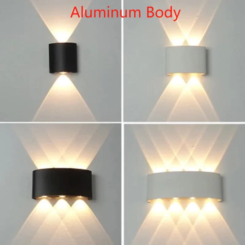 Aluminium LED Wall Lamp IP65 Outdoor Waterproof Garden Balcony Lighting AC86-265 Indoor Bedroom Living Room Stairs Wall Light