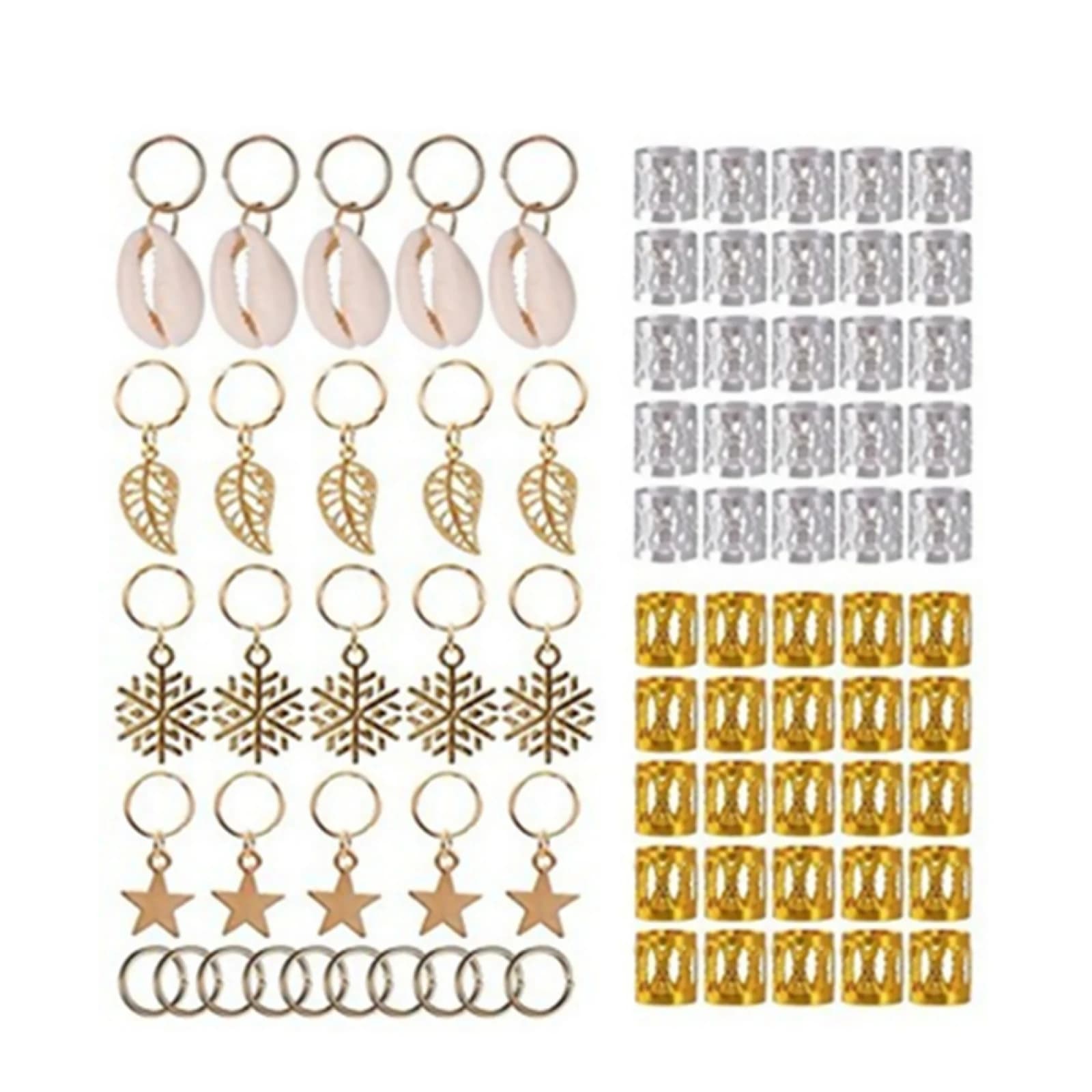80 Pz/set Mix Lotto Dreadlocks Jewels Neck Neck Ring Beads Hair Clips FAI Hairdressing Kit