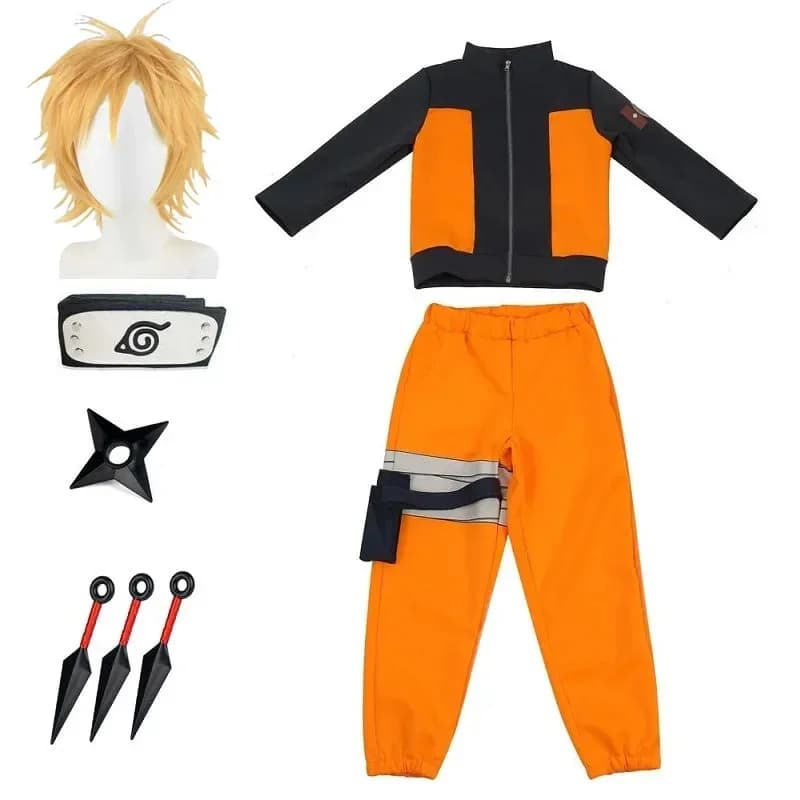 25COSAnime Children Uzumaki Akatsuki Cosplay Boys Girls Uzumaki Jacket Shorts Rhinestone Wallet Baby Uniforms Kunai Halloween Cost