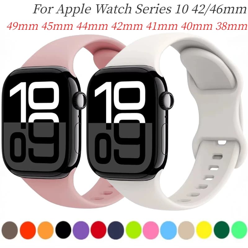 Cinturino in silicone per Apple watch 11-10 42mm 46mm Ultra3/2 49mm 9 8 7 6 5 4 SE Bracciale Band iWatch Series 45mm 44mm 41mm 40mm Cintura