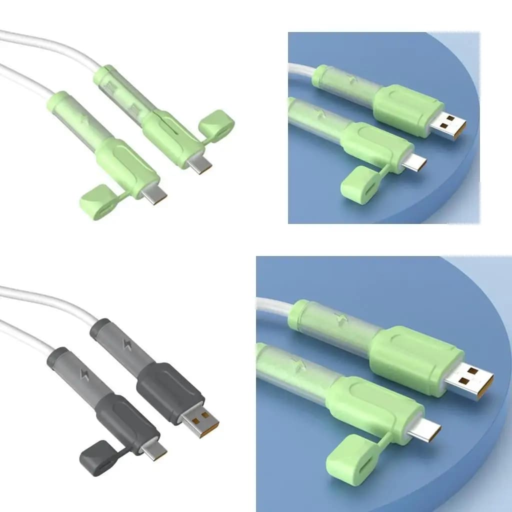 J1HD 2 pezzi protezione per cavo ricarica in silicone antiscivolo salvacavo tipo C antipolvere