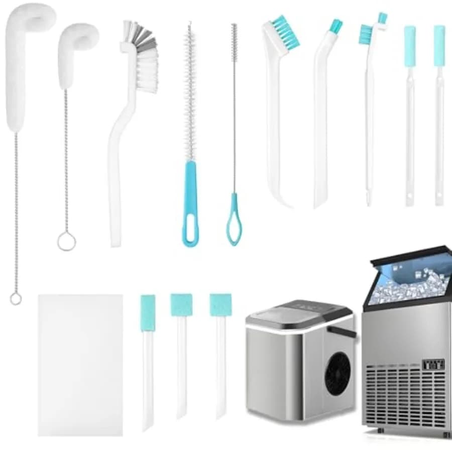 Ice Machine Cleaner Brush Sets, 14Pcs Ice Maker Cleaner Tools Gap Crevice Cleaning Brushes Tools Small Spaces, Scrub Sponge, Th