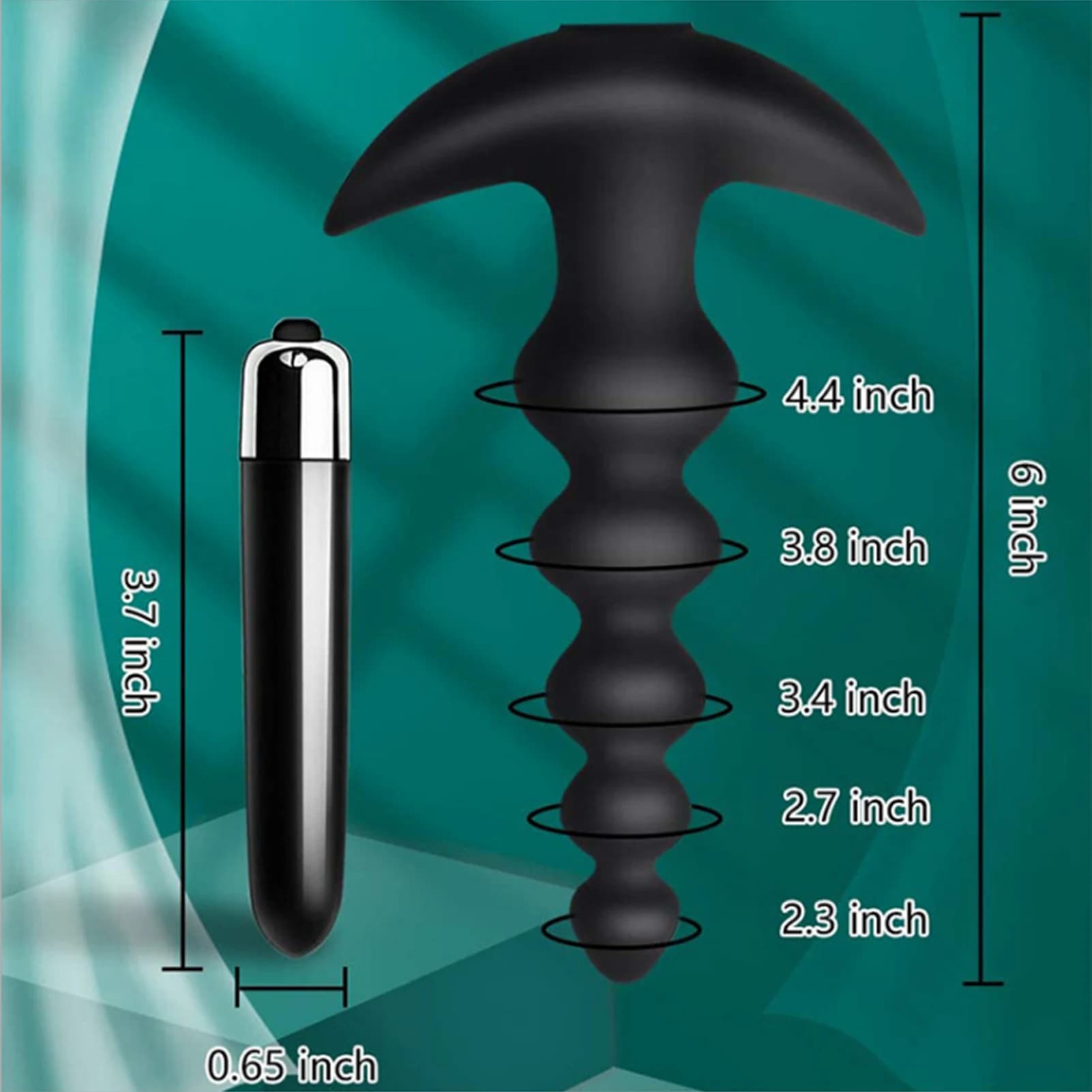Plug anale vibrante con perline Giocattoli adulti del sesso per le donne Stimolazione del punto G in silicone Butt plug anale vibratore massaggiatore della prostata