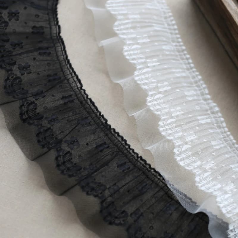 Pleated Mesh Ruffle Lace Fabric, DIY Dress Skirt, Shirt Cuffs, Home Textile, Sofa Curtain, Hem Sewing, Decoration Accessories