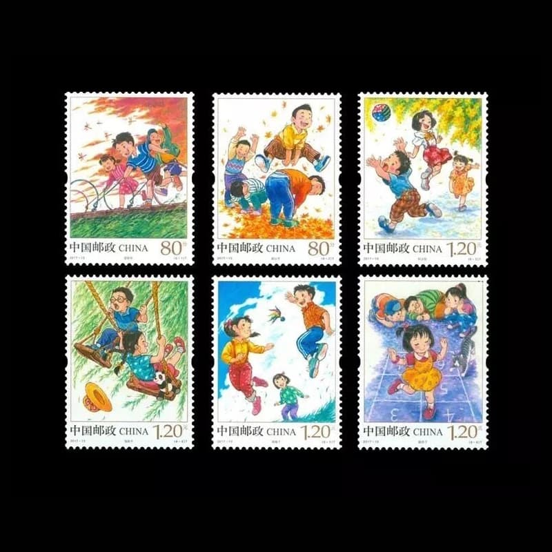 2017 Children's Games (1) Stamps, 6PCS / Set, Size 30×40mm, China Traditional Folk Game Special Stamps Collection