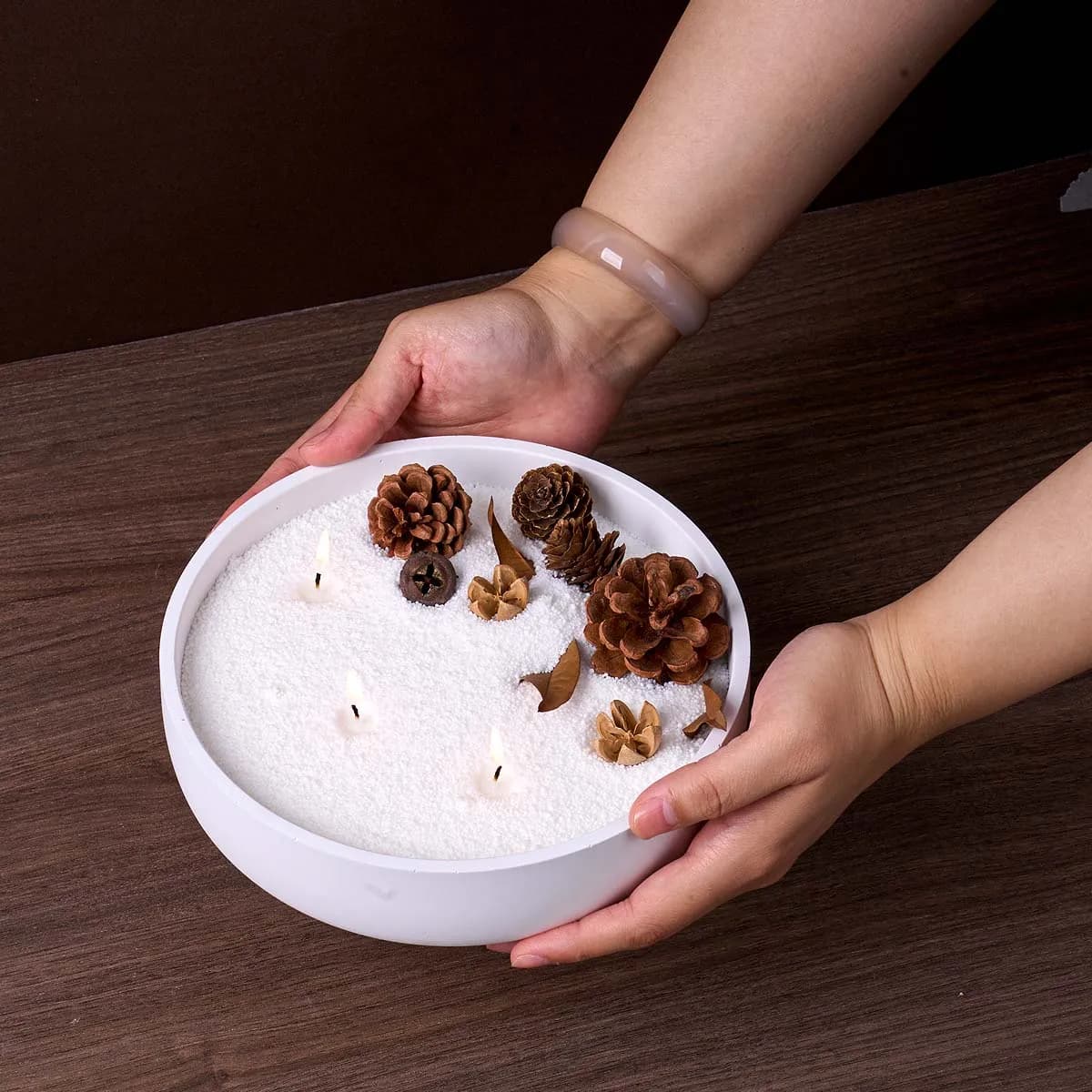 Round Jewelry Storage Tray Silicone Mold DIY Handmade Plaster Concrete Resin Candle Display Plate Craft Casting Molds Home Decor