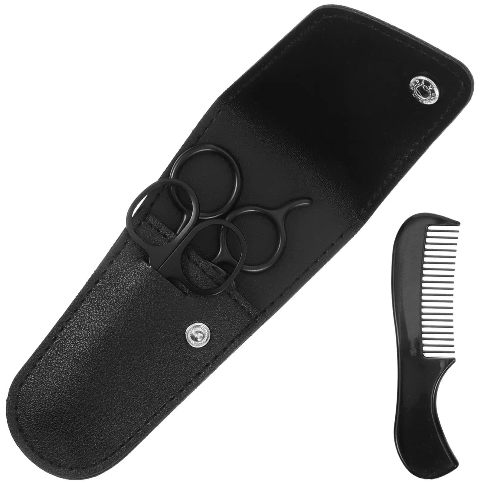 Set di Forbici per Regolare la Barba in Acciaio Inossidabile, Lame di Precisione, Impugnatura Ergonomica per Uomo, Styling del Baffo, Fai-da-Te, Argento