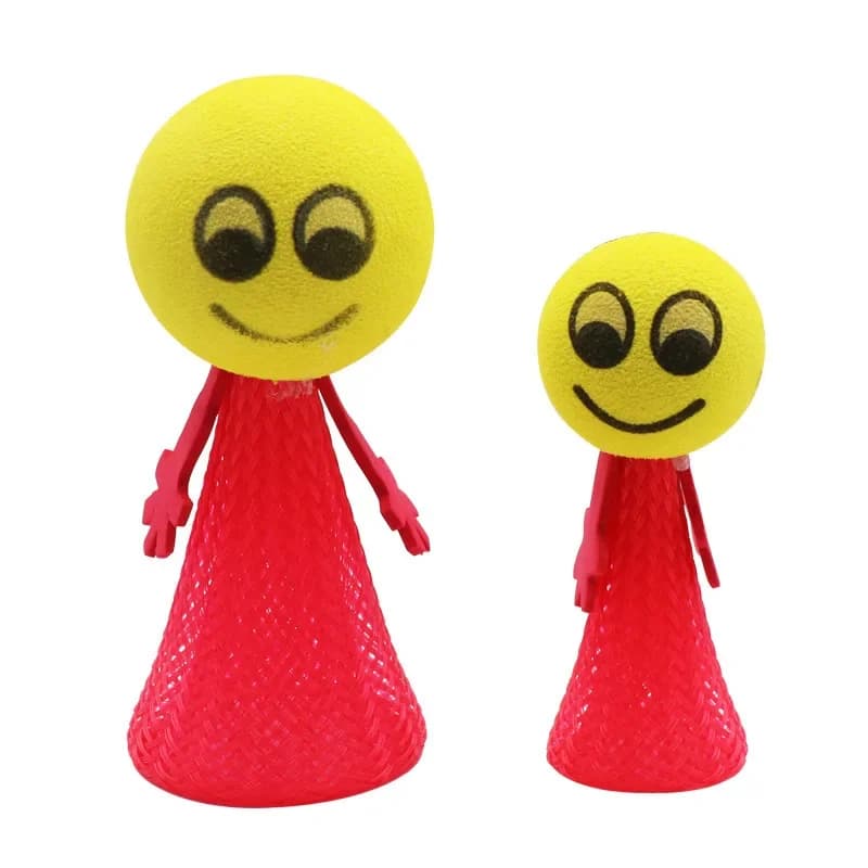 5 pz/pacco Jumping Doll Kids Bounce Ball Toys espressioni di gioco educativo Push & DownToys regali per bambini