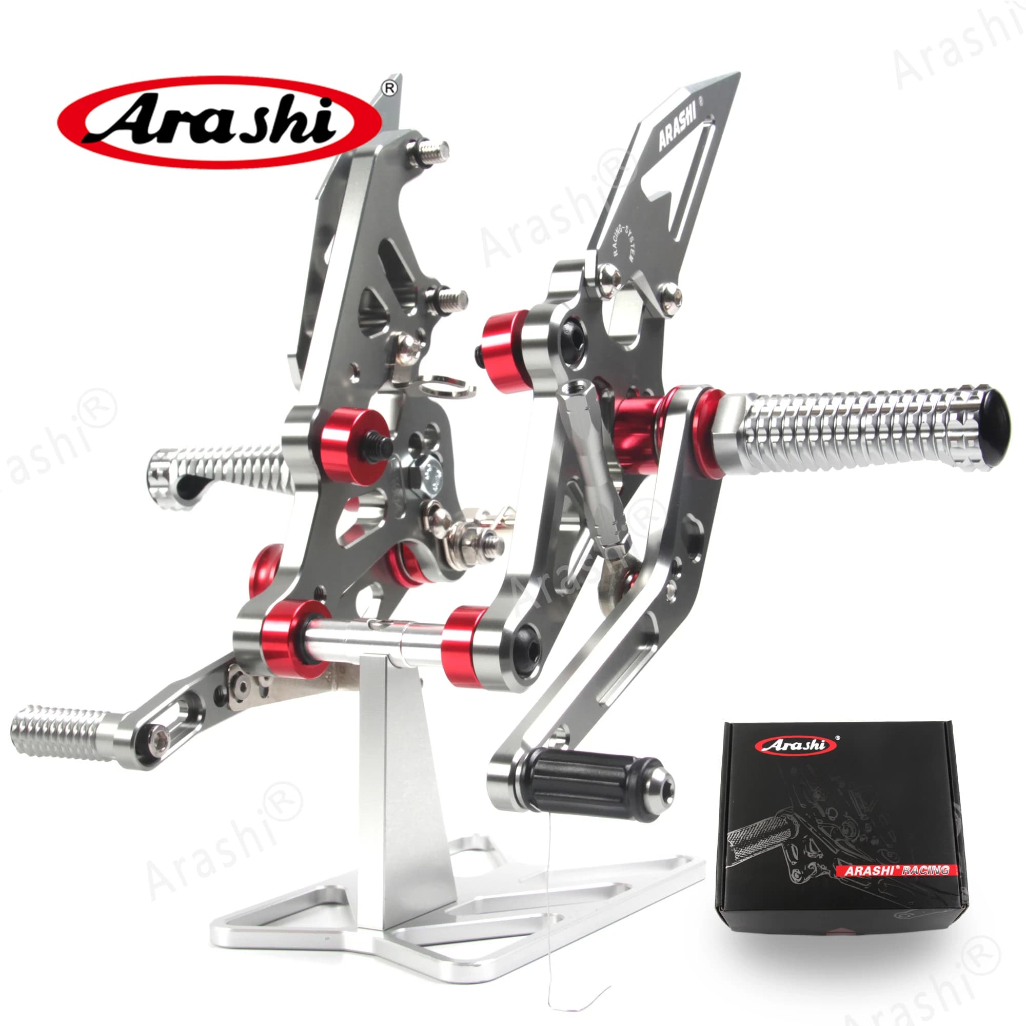 Arashi CNC Poggiapiedi Regolabile Pedane Pedali Per YAMAHA MT07 FZ07 2014 2015 2016 2017 2018 2019 2020 2021 2022 Rider Rearset