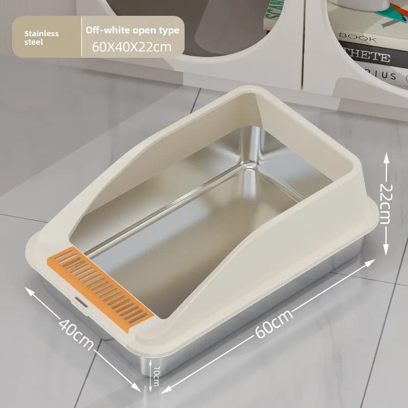 Stainless Steel Cat Litter Pan Extra Large Open Top Kittens Cats Wholesale Manufacturer Cat Toilet Cat Litter Box Cat Products