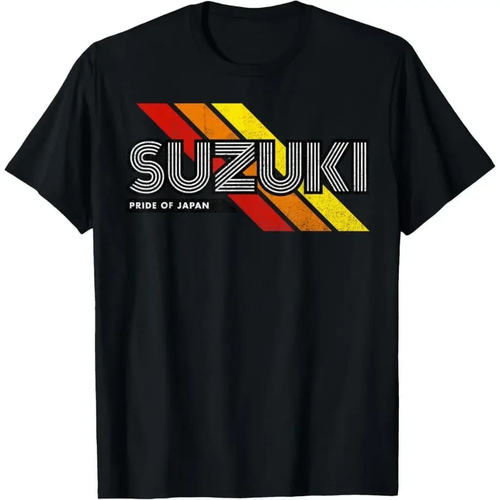 Camicia a maniche corte per moto Suzuki ampia, in cotone, stile street estivo