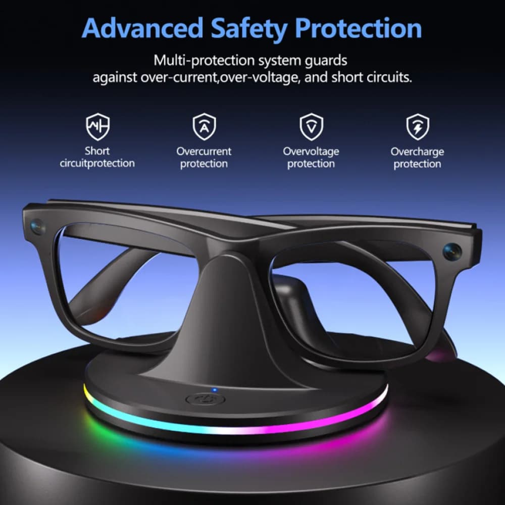 RayBan Meta Wayfarer/Headliner/Skyler/Oakley HSTN smart glasses charging dock, portable charger and C USB cable support