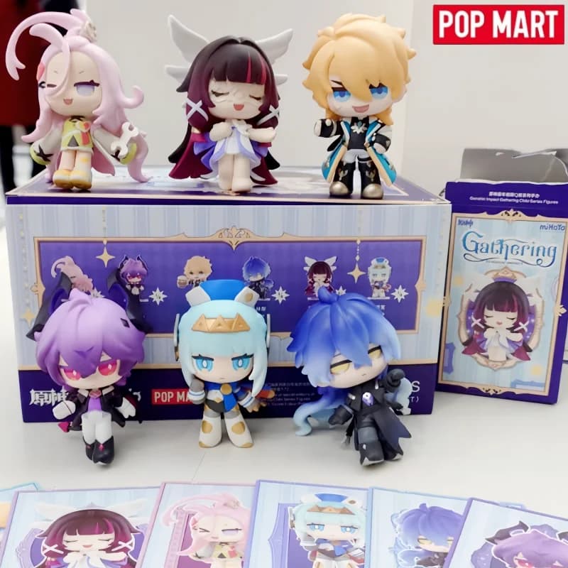 POPMART Genshin Impact New Year Gathering Q Version Series Blind Box Mystery Box Guess Bag Toys Doll Cute Anime Figure Desktop