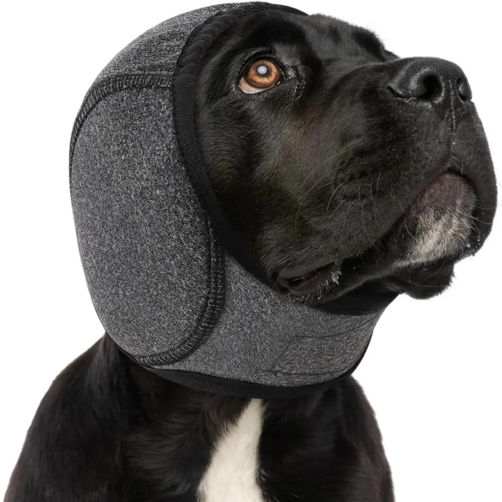 Waterproof Dog Ear Muffs for Swimming & Grooming - Noise Cancelling Calming Hood for Pet Anxiety Relief & Shock Prevention