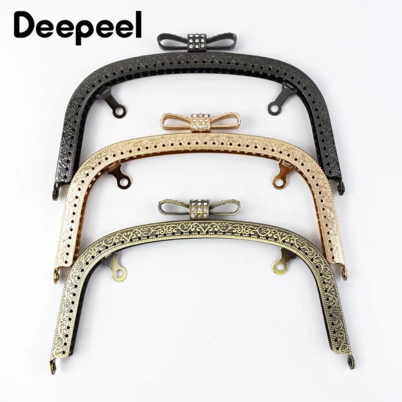 2/5 pezzi Deepeel 18,5 cm fiocco in rilievo testa bacio chiusura borsa telaio borse staffe hardware in metallo portafoglio borsa accessori per cucire