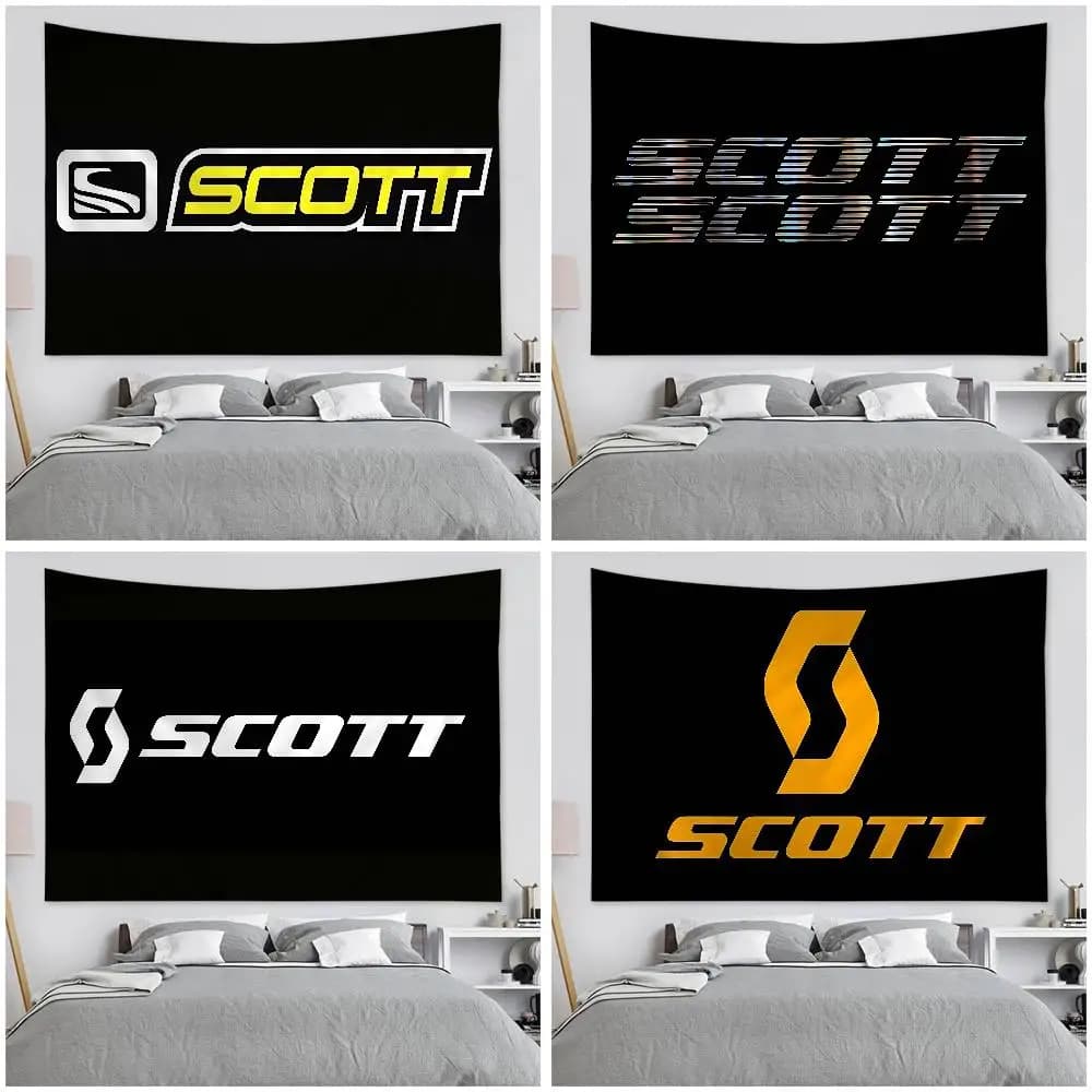 S-Scott Bike logo Hippie Wall Hanging Tapestries Bohemian Wall Tapestries Mandala INS Home Decor